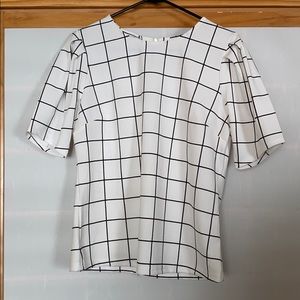 Grid print blouse